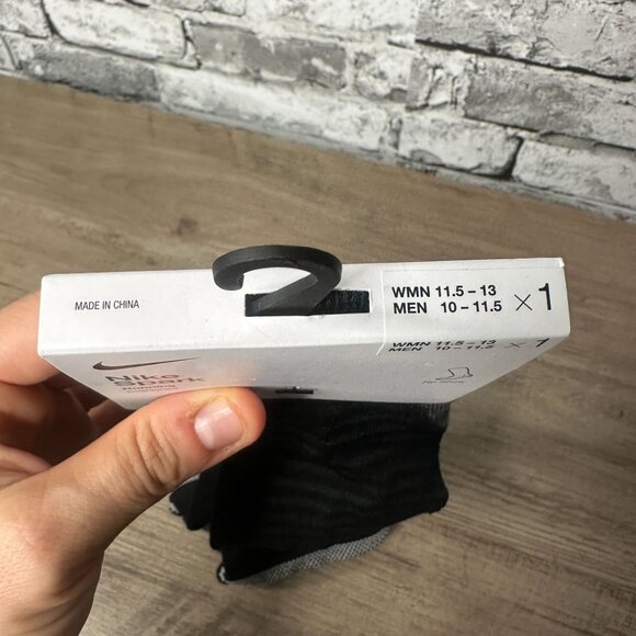 NWT Nike Unisex Spark Cushioned No Show Run Socks Black Size Large (CU7201-010) - Picture 7 of 12